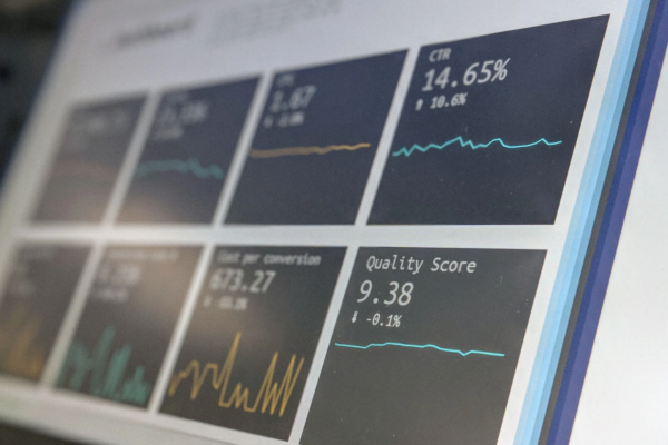Computer screen with graphs