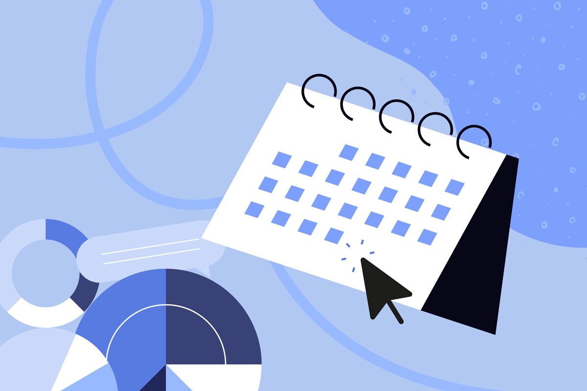 Illustration of a calendar with a cursor