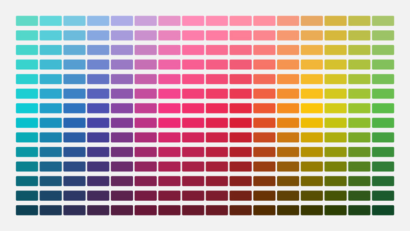 Illustration of a rainbow color palette